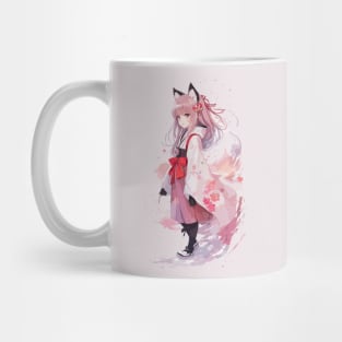 Kawaii baby in Kitsune fox kimono Mug